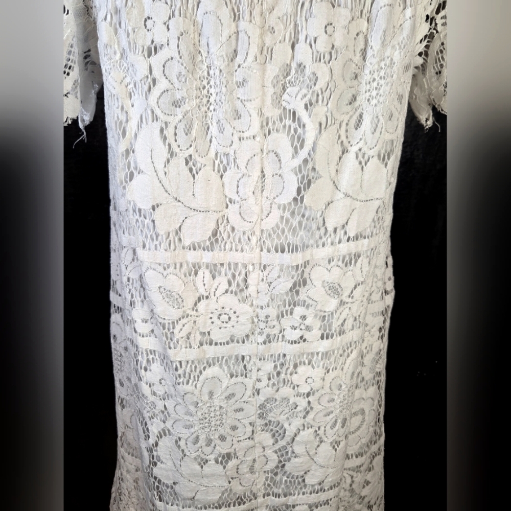 Skies Are Blue White Off The Shoulder Floral Lace Mini Dress S M Party - Picture 10 of 15
